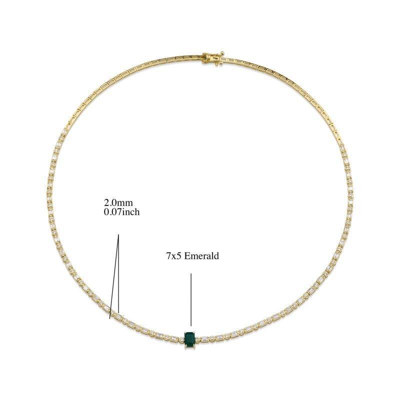 Emerald And Diamond 3.00ct Necklace