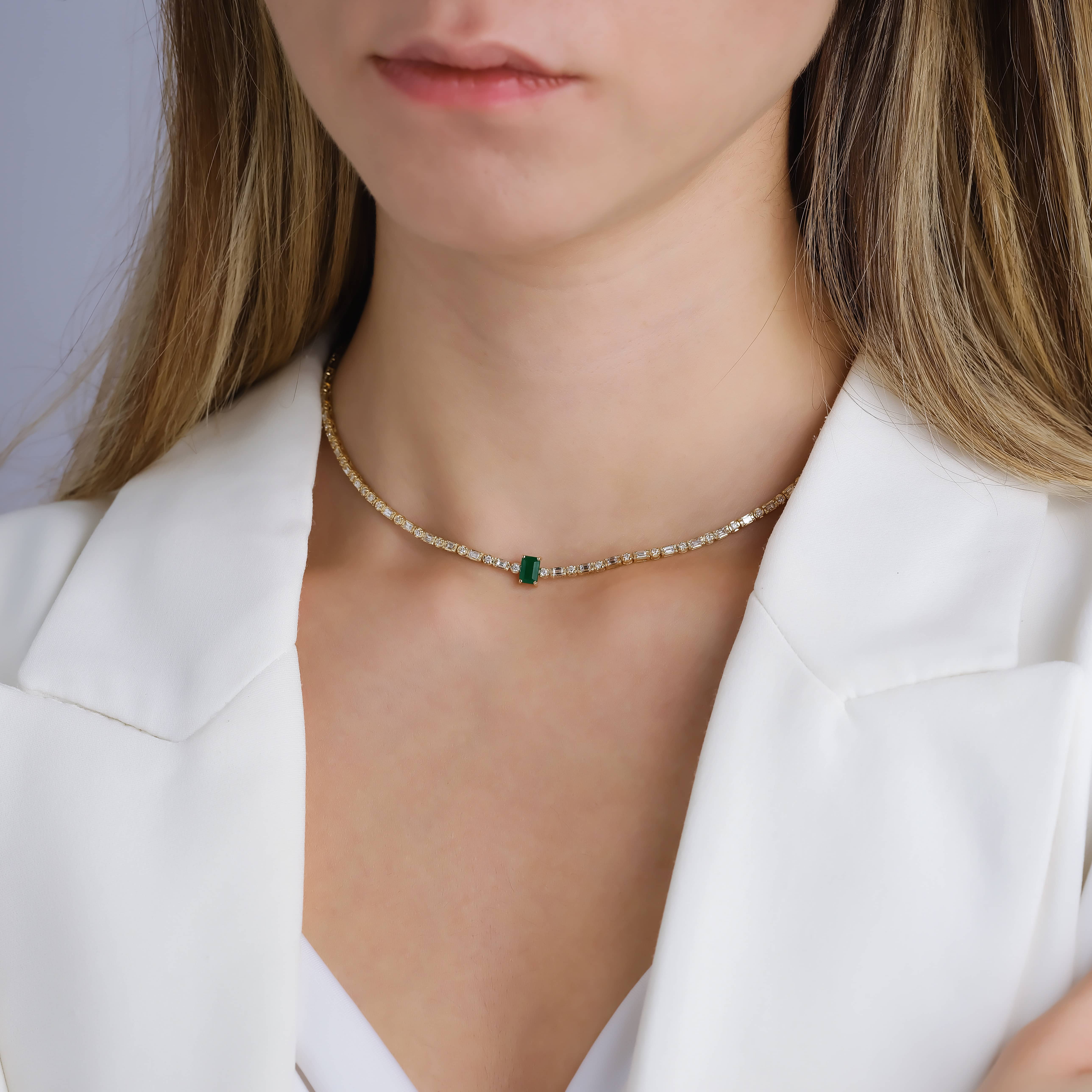 Emerald And Diamond 3.00ct Necklace