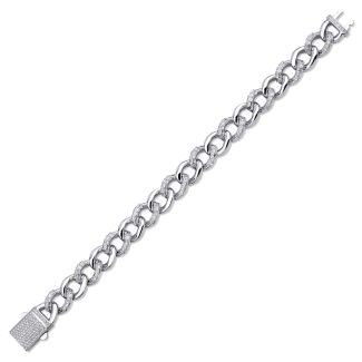 Baguette Diamond Cuban Link Solid Gold 3.90ct Bracelet