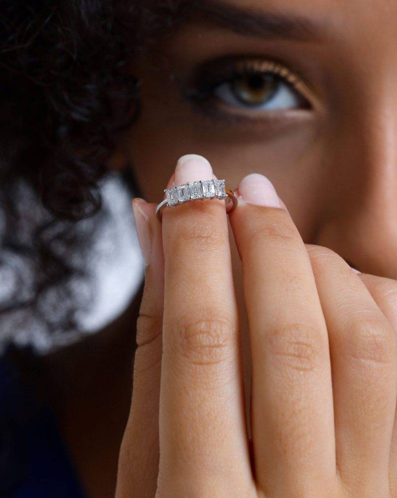 Emerald Cut Diamond Wedding 1.00ct Ring