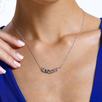 Multicolor Sapphire And Diamond 2.42ct Necklace