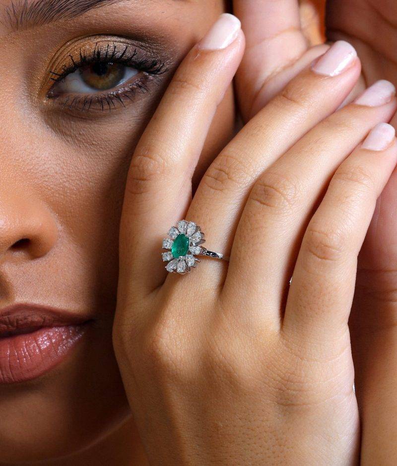 Emerald And Diamond Cocktail 2.00ct Ring