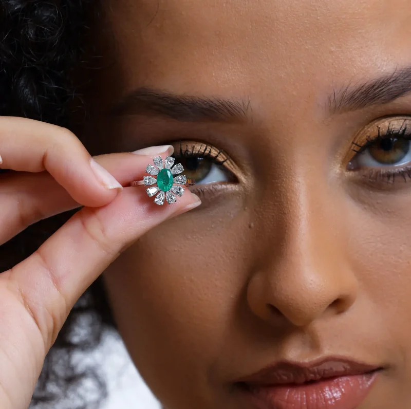 Emerald And Diamond Cocktail 2.00ct Ring