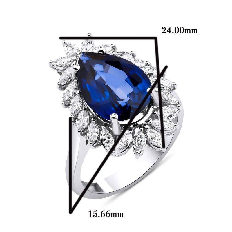 Sapphire And Diamond Halo 8.14ct Ring