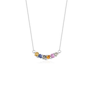 Multicolor Sapphire And Diamond 2.42ct Necklace