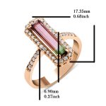 Watermelon Tourmaline And Diamond Cluster 1.46ct Ring