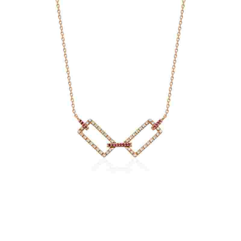 Diamond Rectangular 0.29ct Necklace