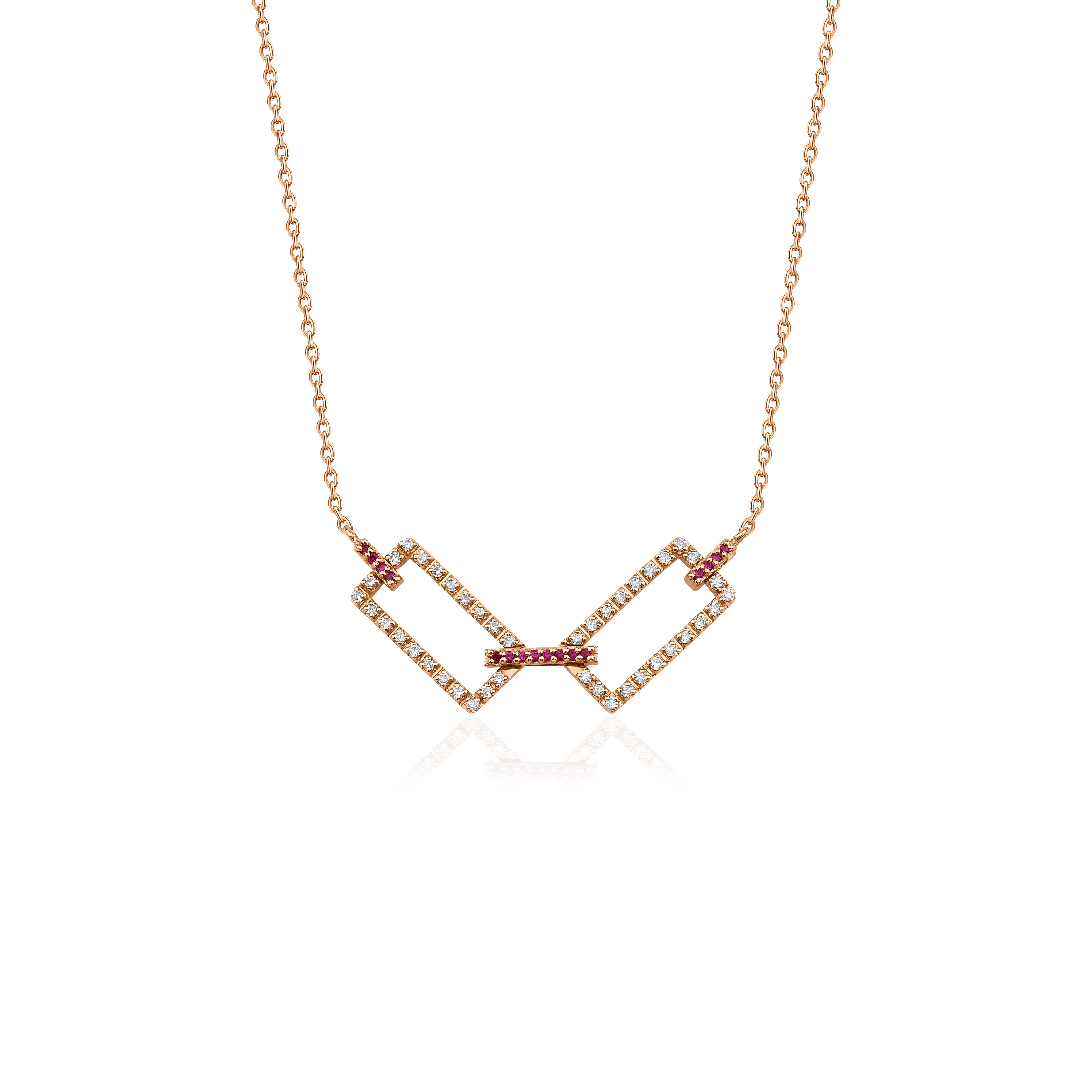 Diamond Rectangular 0.29ct Necklace