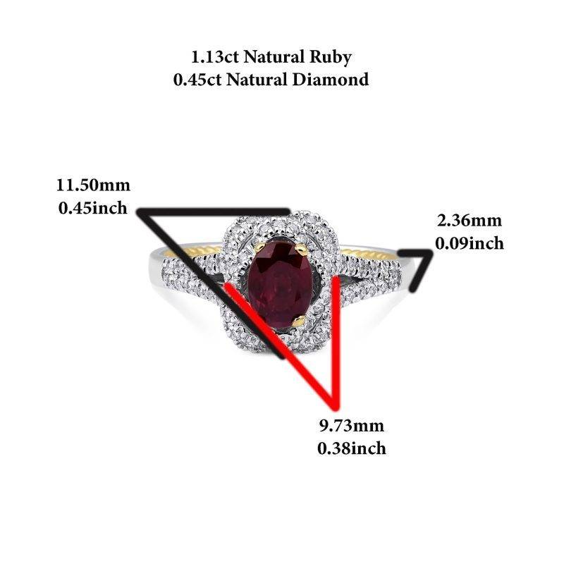 Pigeon Blood Ruby And Diamond 1.58ct Ring