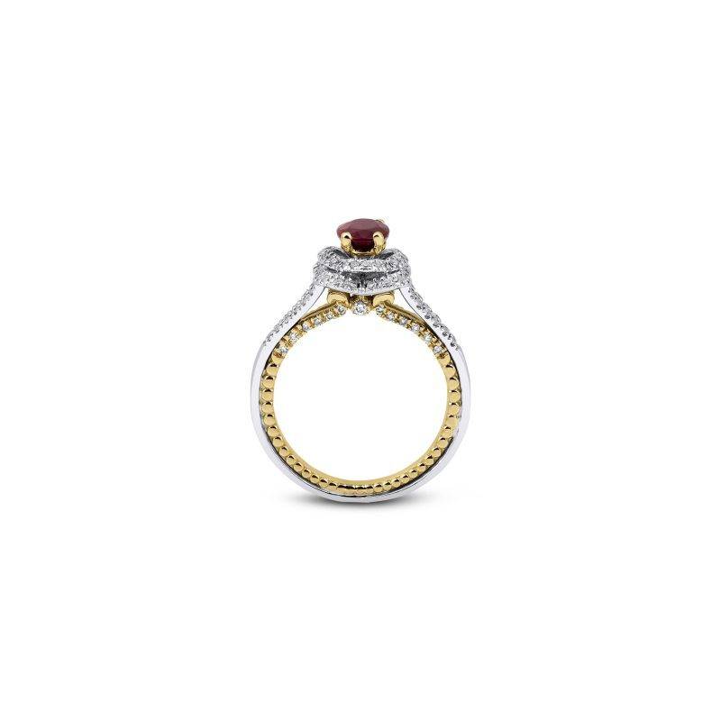 Pigeon Blood Ruby And Diamond 1.58ct Ring