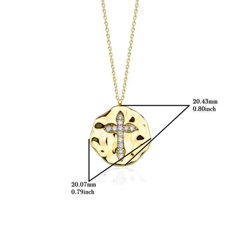 Diamond Antique Cross Solid 14kt Gold 0.35ct Necklace