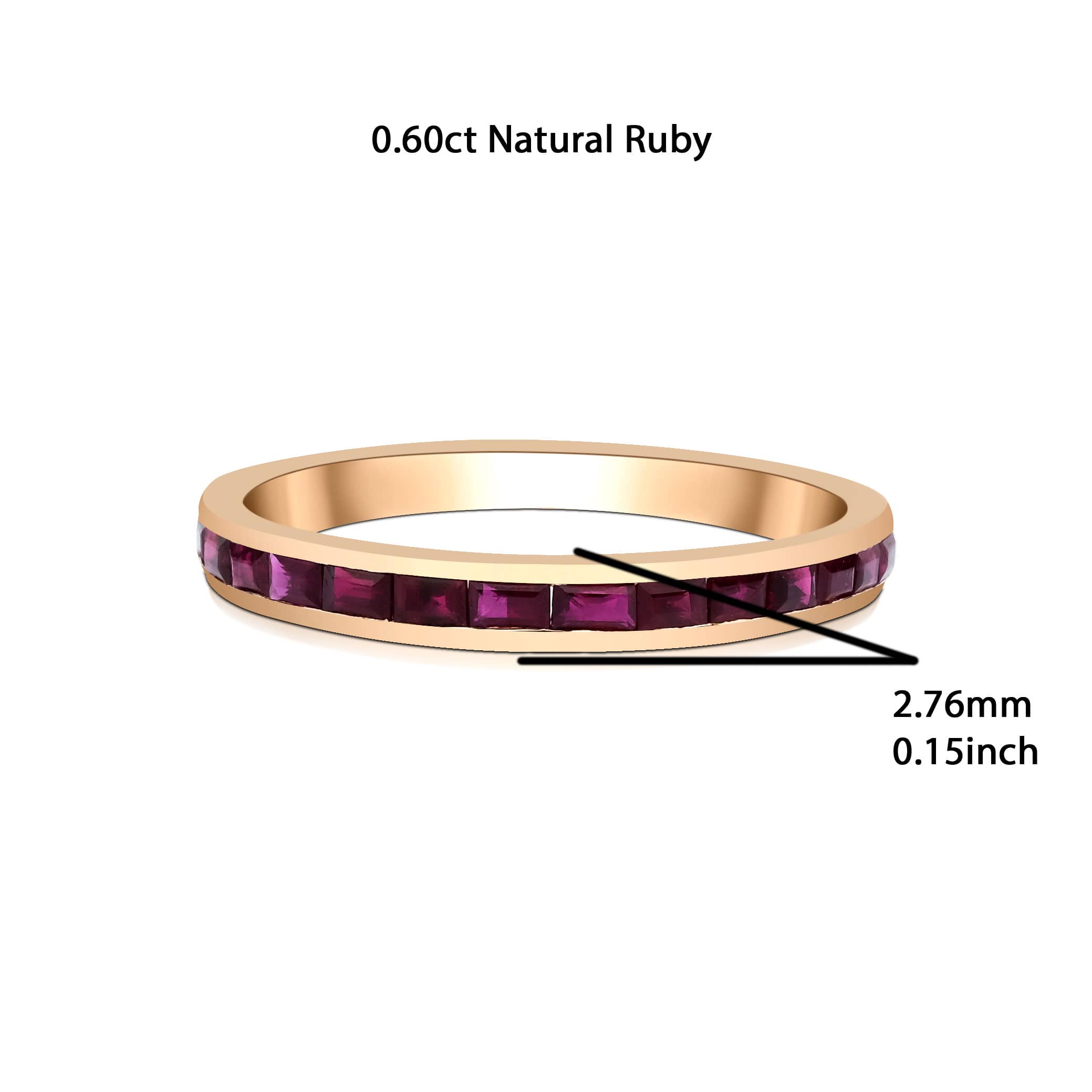 Ruby Wedding Band 0.60ct Ring