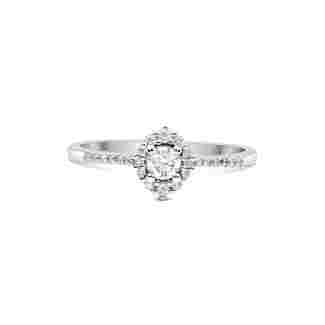 Vintage Inspired 0.32ct Diamond Engagement Solid Gold Ring