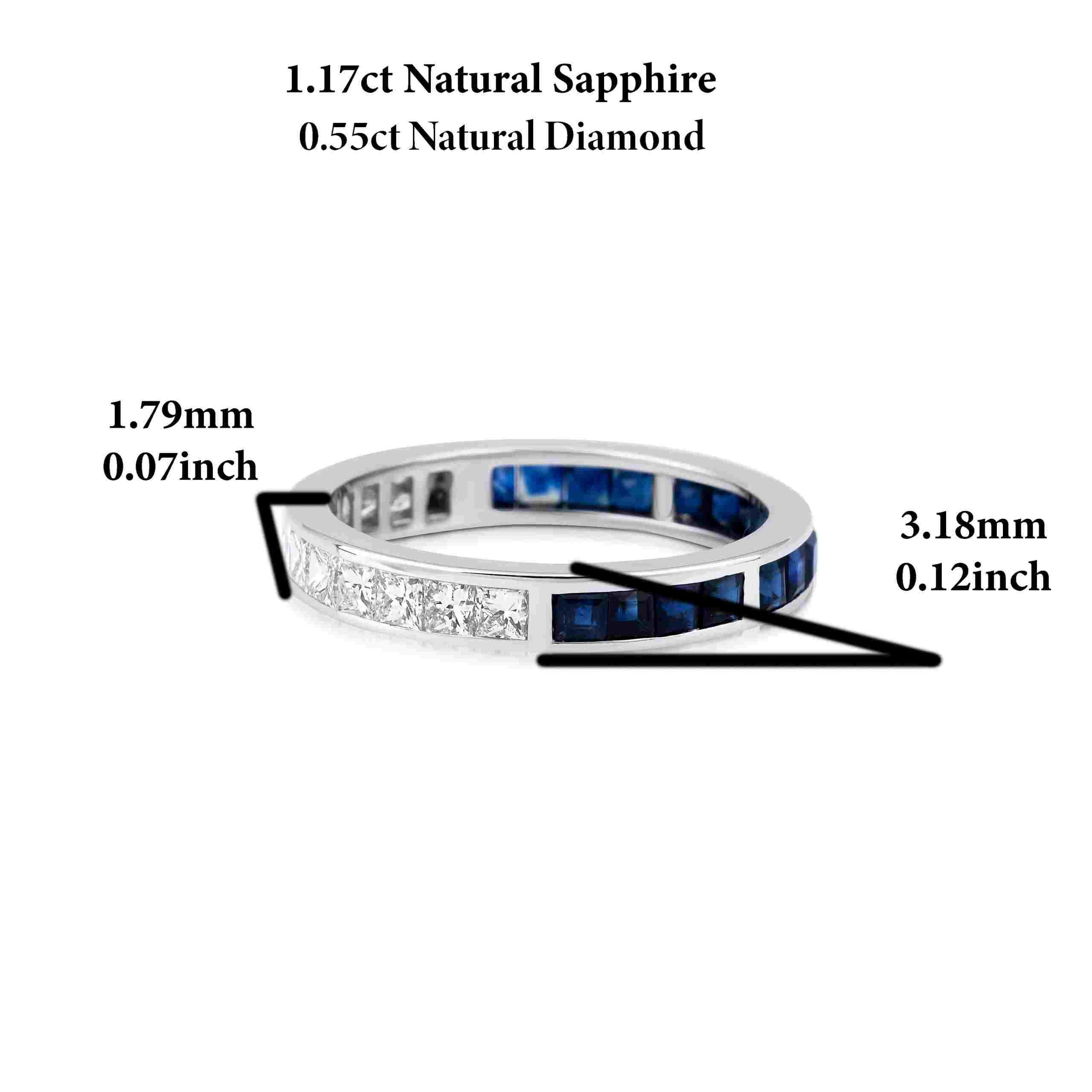 Diamond And Sapphire Eternity 1.73ct Band