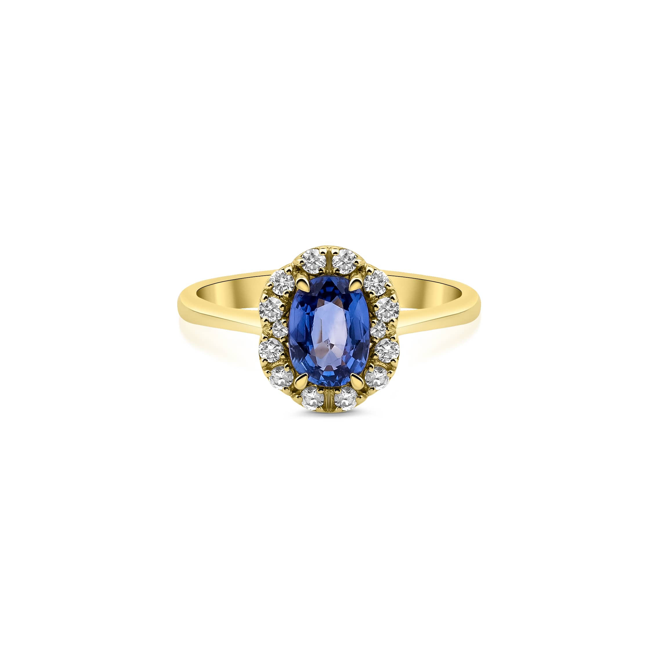 Blue Sapphire Engagement Diamond 1.20ct Ring