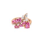 Pink Sapphire And Diamond Cluster 2.59ct Ring