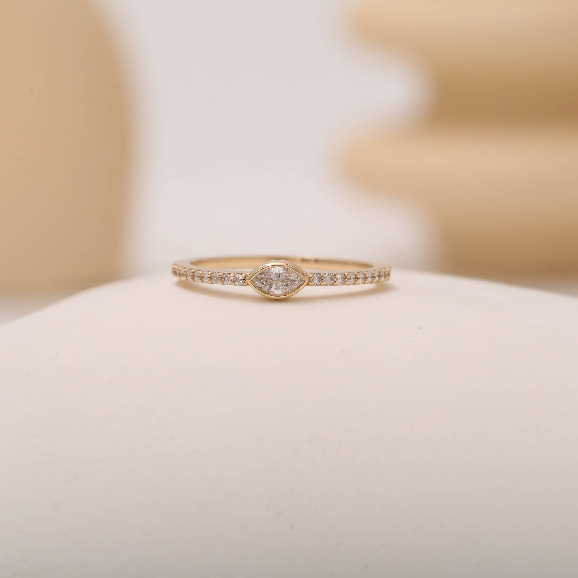 Dainty Marquise 0.18ct Diamond Ring