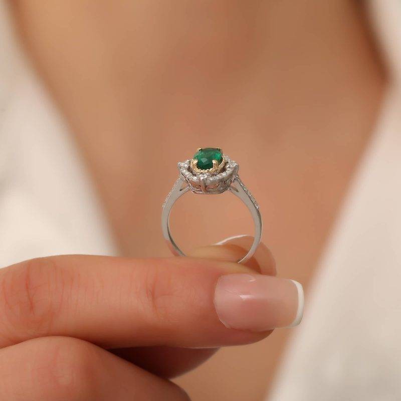 Emerald And Diamond 1.17ct Ring