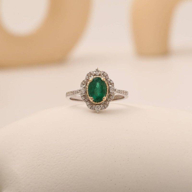 Emerald And Diamond 1.17ct Ring