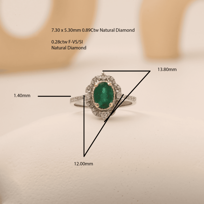 Emerald And Diamond 1.17ct Ring