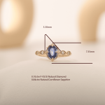 Blue Sapphire Engagement Diamond 0.94ct Ring