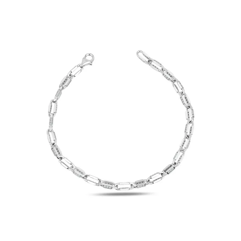 Diamond Solid Gold Chain 0.60ctw Bracelet