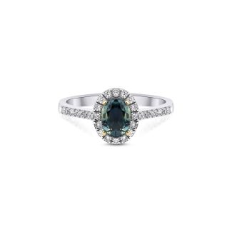 Teal Sapphire And Diamond 1.08ct Ring