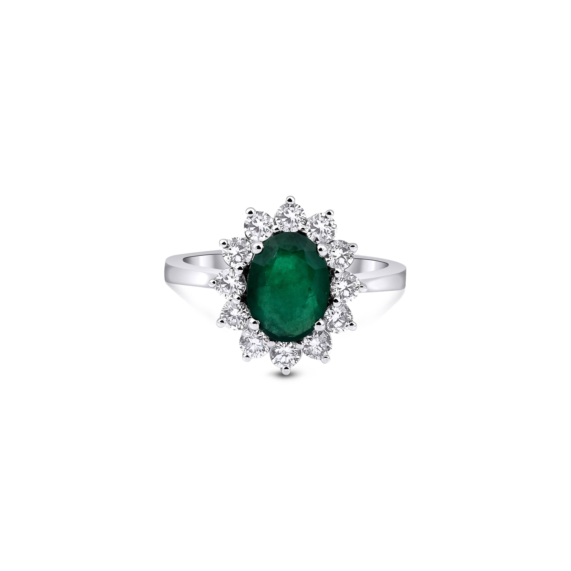 Emerald And Diamond Halo 2.09ct Ring - Model
