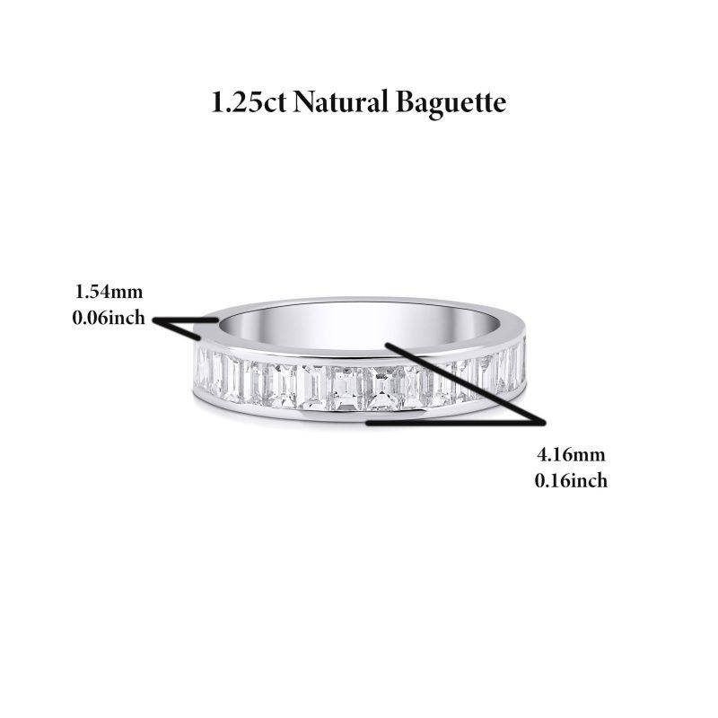 Baguette Diamond Half Eternity 1.25ct Band