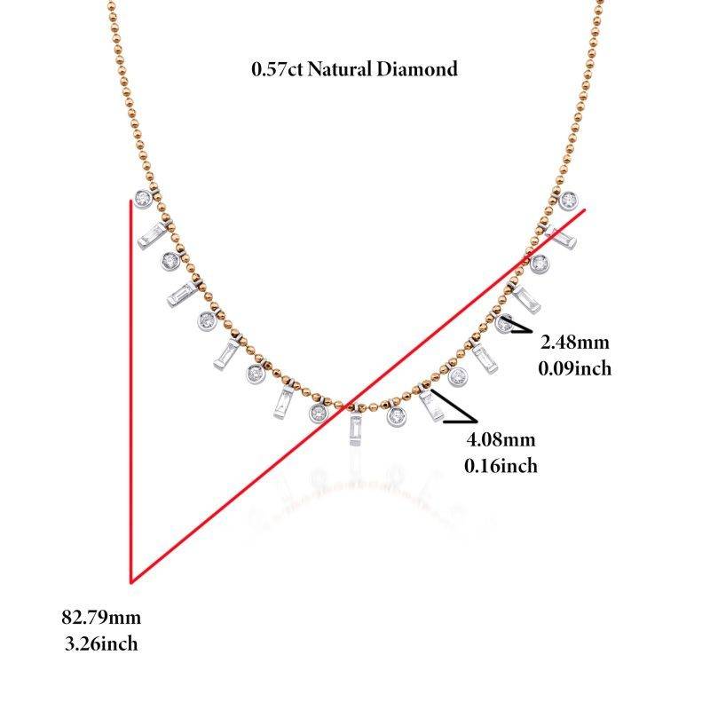 Baguette Cut Diamond 0.57ct Necklace