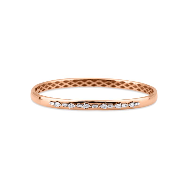 Mix Diamonds And Rose Gold Bangle 0.52ct Bracelet