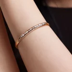 Mix Diamonds And Rose Gold Bangle 0.52ct Bracelet