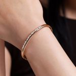 Mix Diamonds And Rose Gold Bangle 0.52ct Bracelet