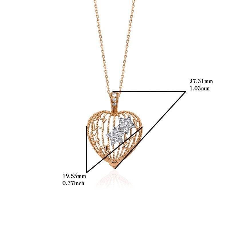 Star of my Heart Diamond And Solid Gold 0.28ct Necklace