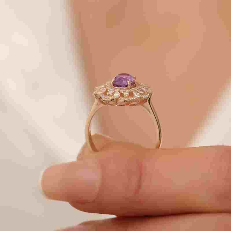 Pink Sapphire 2.36ct Diamond Ring