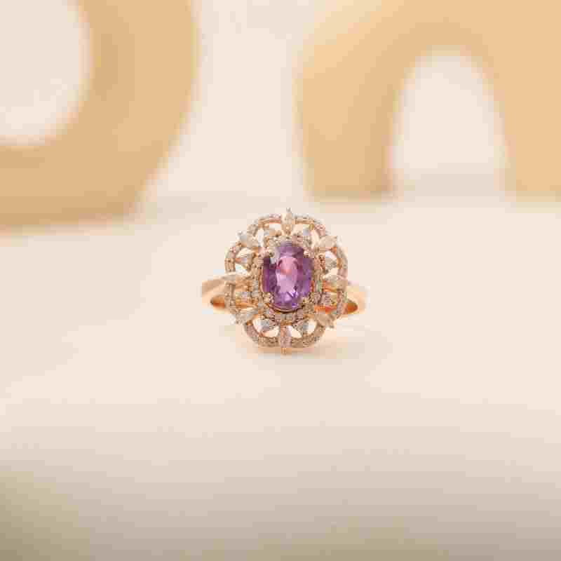 Pink Sapphire 2.36ct Diamond Ring