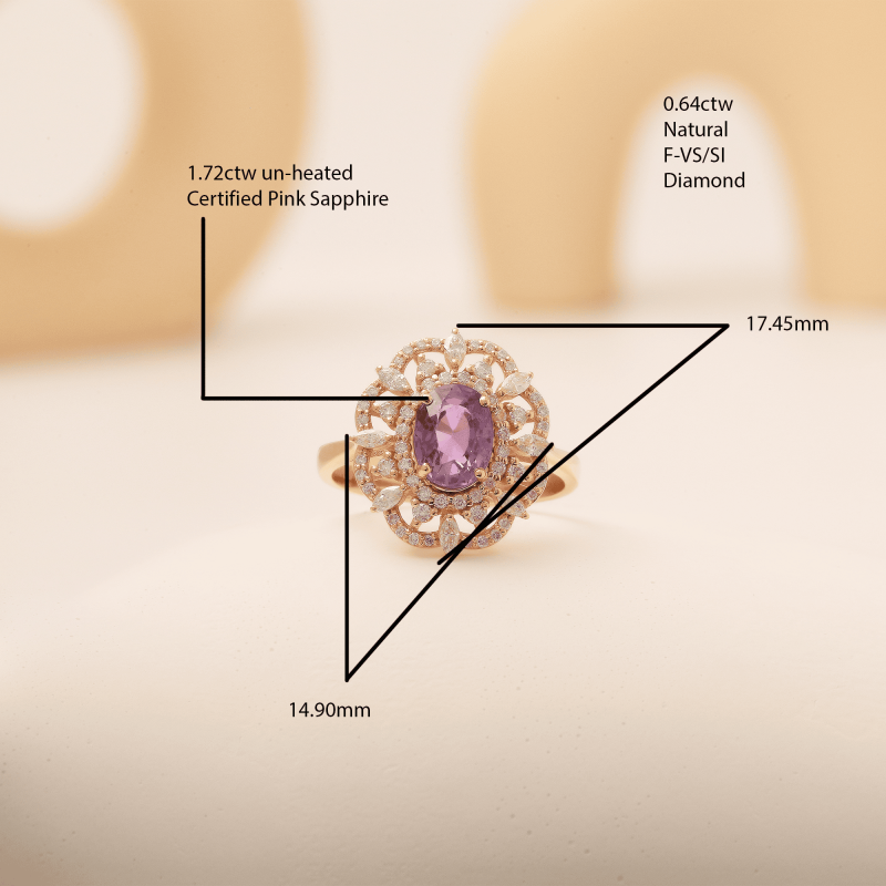 Pink Sapphire 2.36ct Diamond Ring