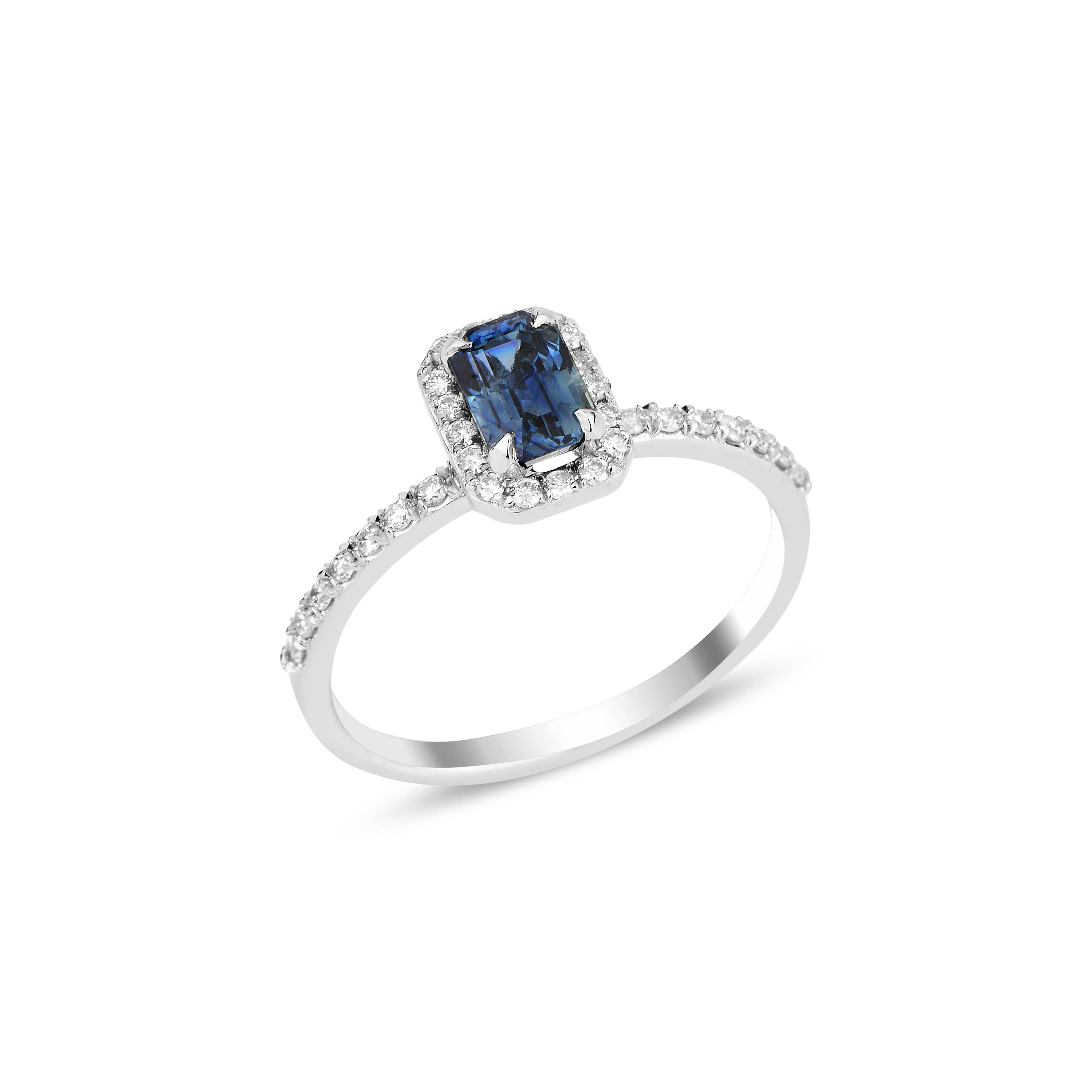 Teal Sapphire And Diamond 1.07ct Ring