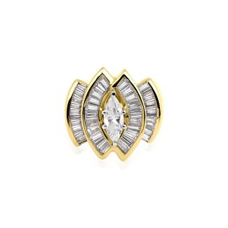 Art Deco Marquise Diamond Engagement 2.05ct Ring