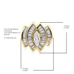 Art Deco Marquise Diamond Engagement 2.05ct Ring