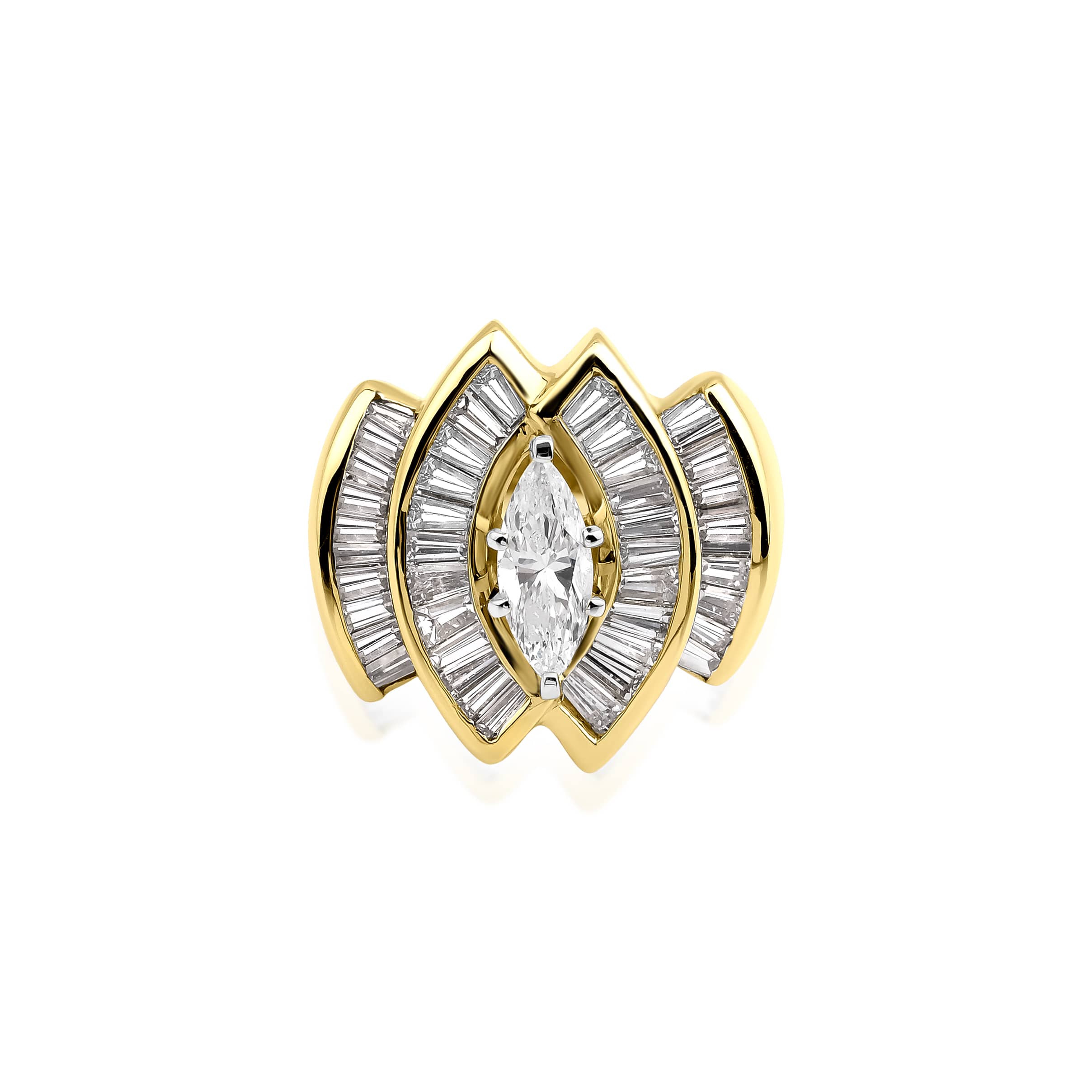 Art Deco Marquise Diamond Engagement 2.05ct Ring