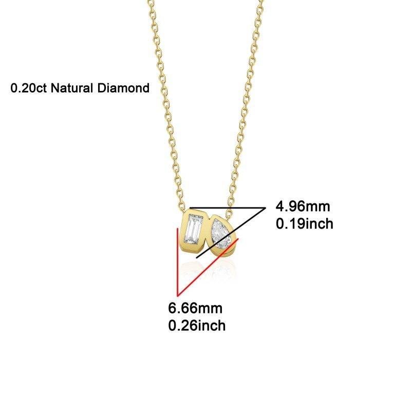 0.20ct Diamond ''Toi Et Moi Solid'' Gold Necklace