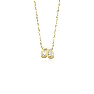 Anata - 0.20ct Diamond ''Toi Et Moi Solid'' Gold Necklace