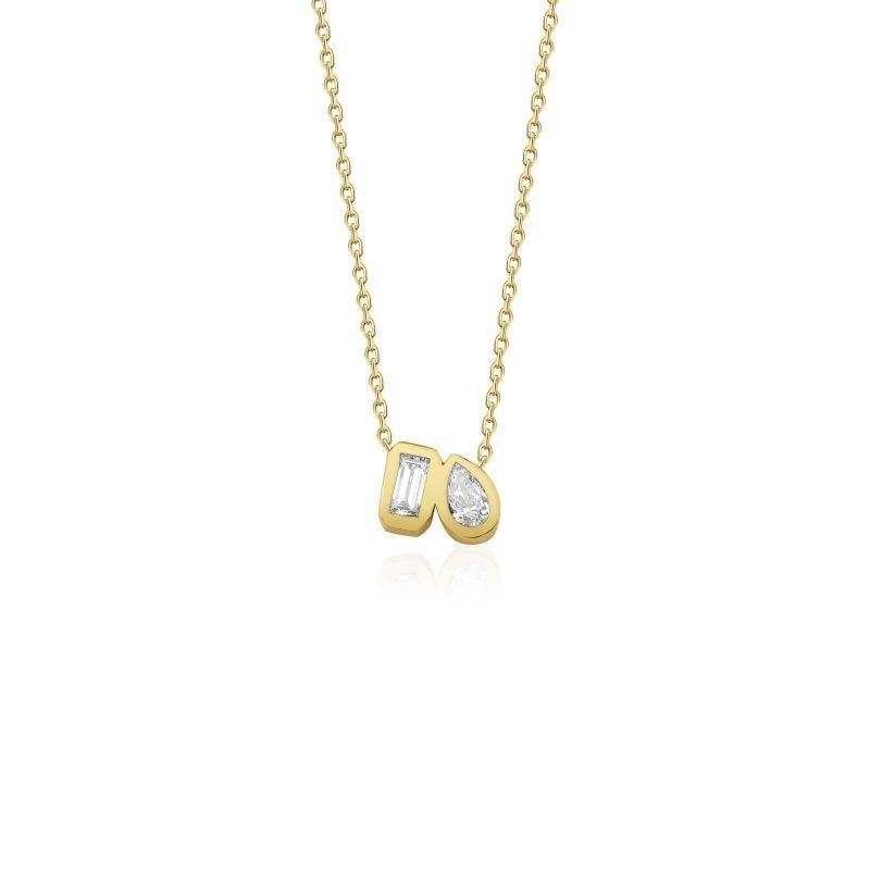 0.20ct Diamond ''Toi Et Moi Solid'' Gold Necklace