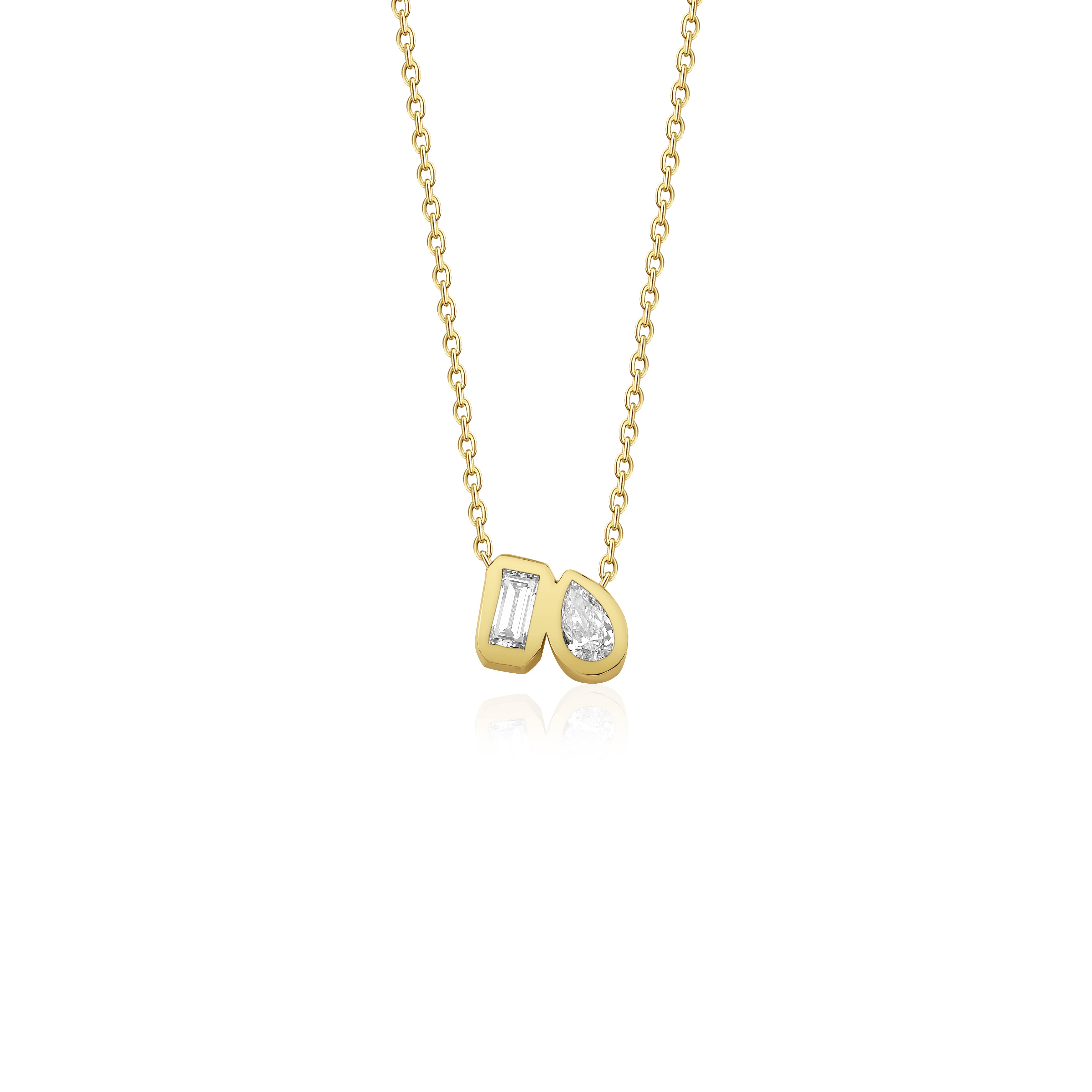 0.20ct Diamond ''Toi Et Moi Solid'' Gold Necklace
