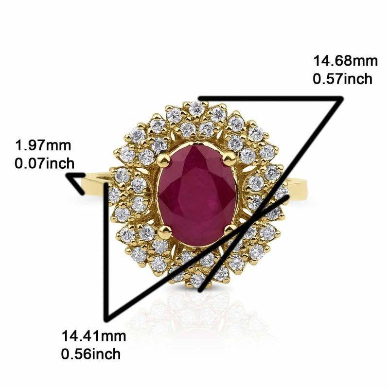 Ruby Diamond Cluster 1.75ct Ring