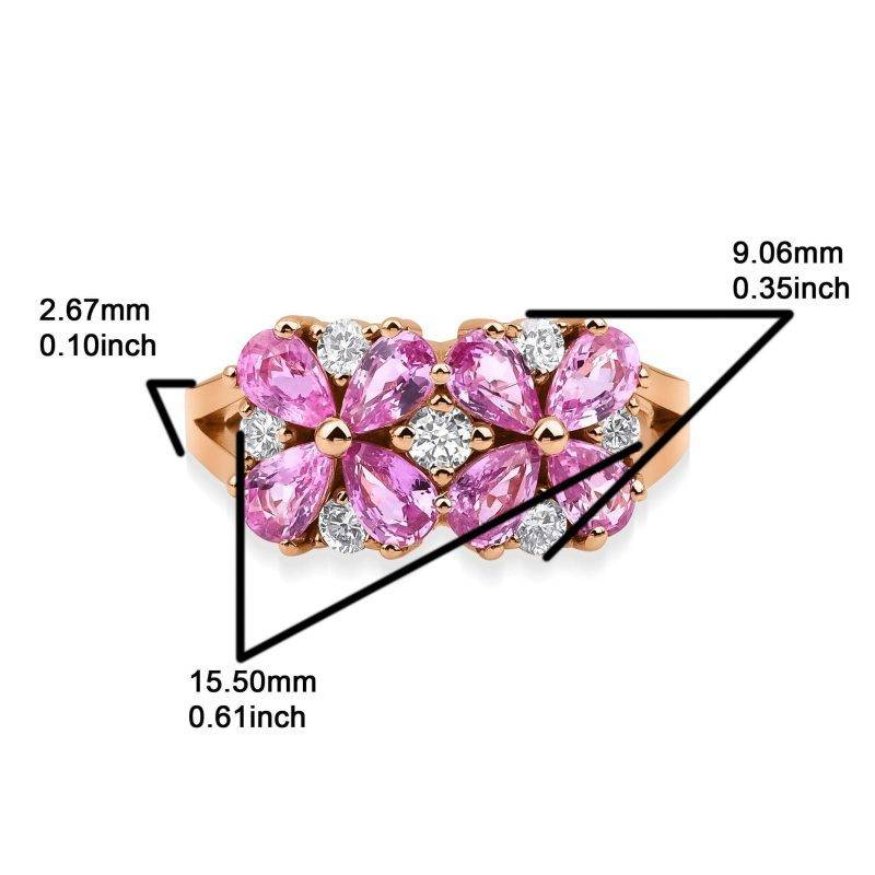 Pink Sapphire And Diamond 2.49ct Ring