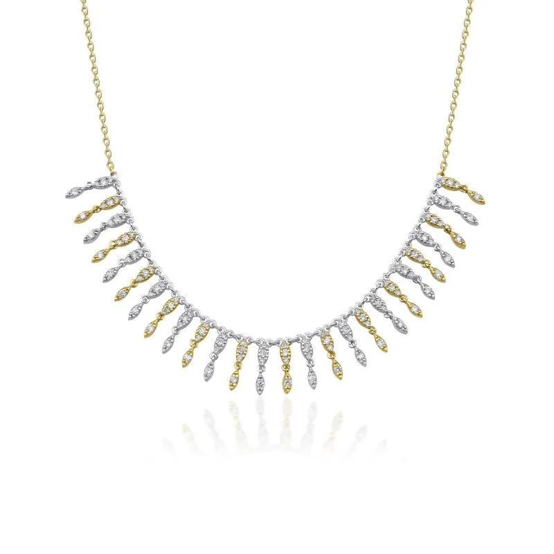 Diamond Two Tone Gold Chain 0.97ct Necklace