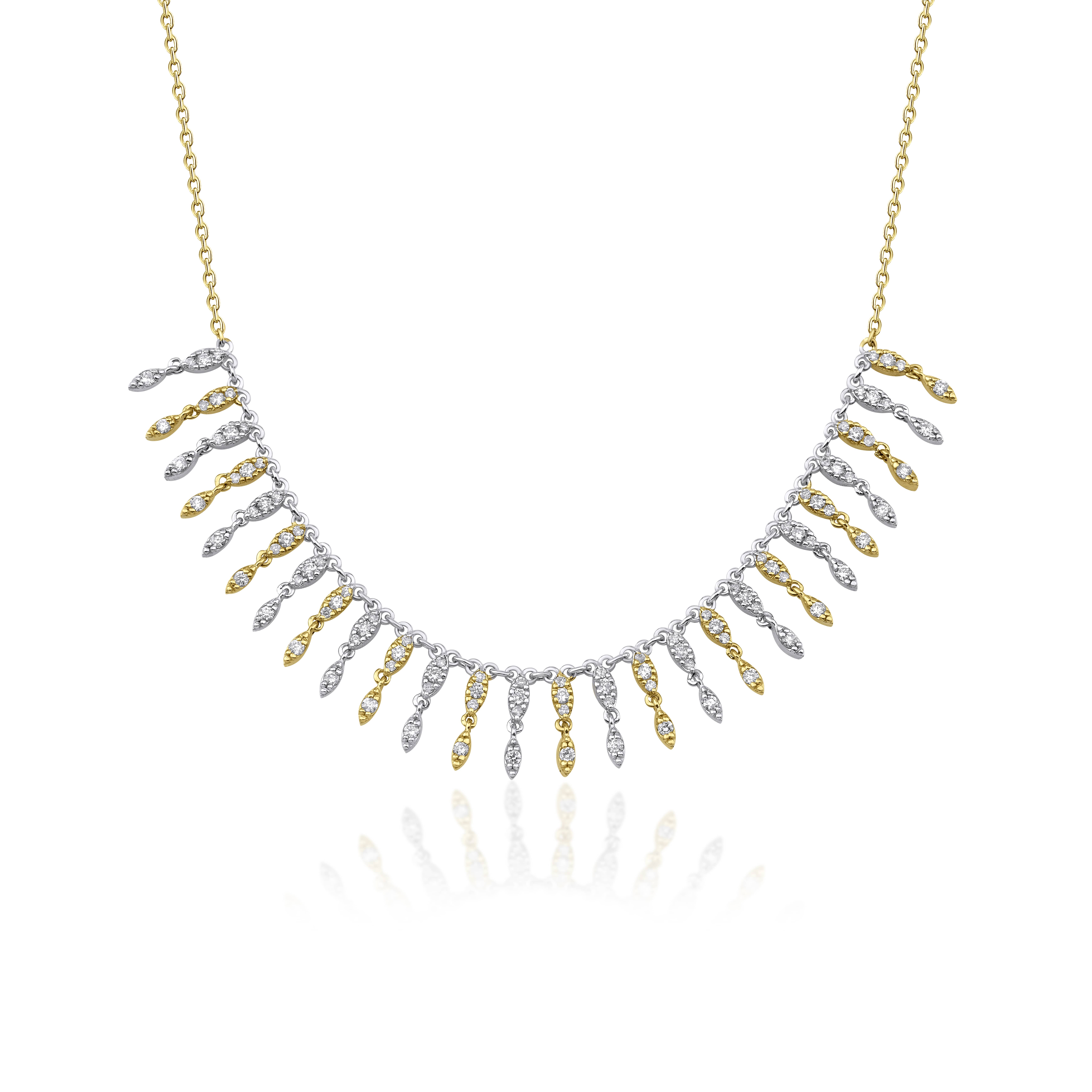 Diamond Two Tone Gold Chain 0.97ct Necklace