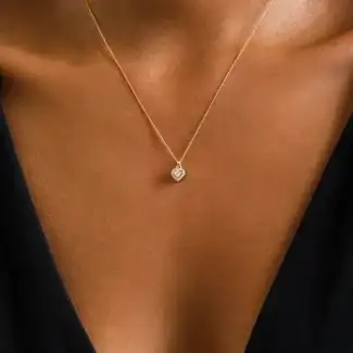 Dainty Diamond Heart 0.18ct Necklace